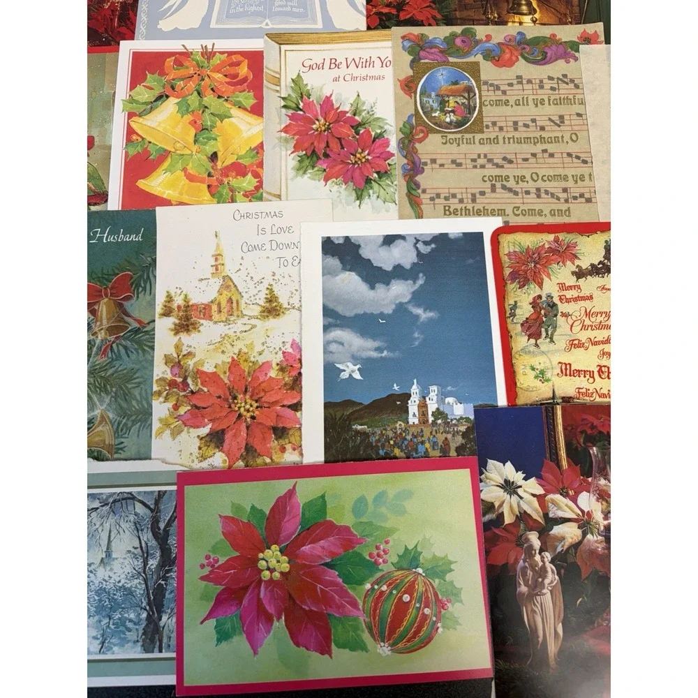 Vintage Christmas Cards Fronts ONLY Traditional Scrapbooking Decoupage Lot 50+